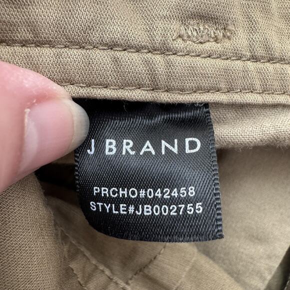 J Brand Pants Womens 27 Olive High Rise Pleated Tapered Linen Blend Pockets - Picture 6 of 12